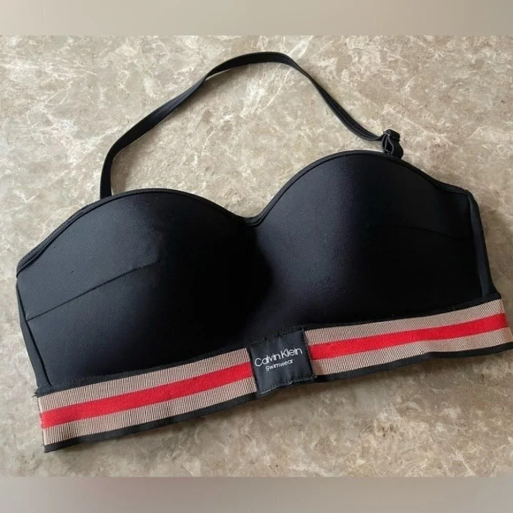 CALVIN Klein black padded bikini top Small